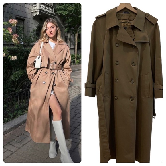 Jackets & Blazers - Vintage Brown Wool Lined Trench Coat